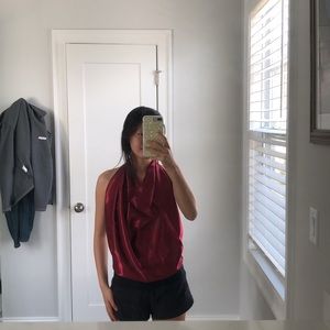 MAROON SCARF TOP